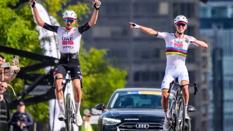 Tadej Pogacar cède la victoire à son coéquipier Brandon McNulty lors du Grand Prix de Montréal
